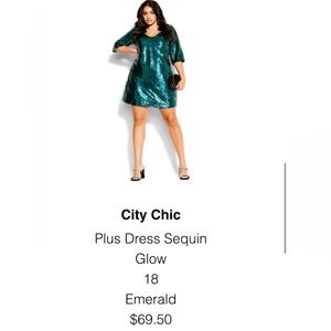 Emerald Sequin Glow City Chic Party Dress